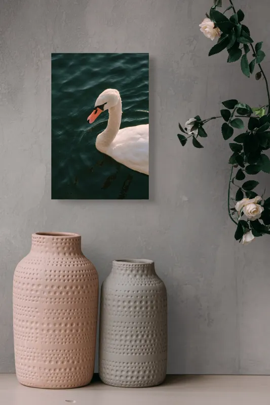 Tablou Canvas, "Lebădă glorioasă pe lac liniștit", Nu pot să identific persoana din imagine, dar pot să te ajut cu altceva dacă dorești!, 26 x 39 cm – poza 6