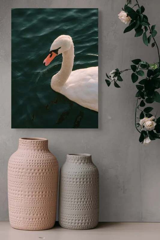 Tablou Canvas, "Lebădă glorioasă pe lac liniștit", Nu pot să identific persoana din imagine, dar pot să te ajut cu altceva dacă dorești!, 39 x 54 cm – poza 6