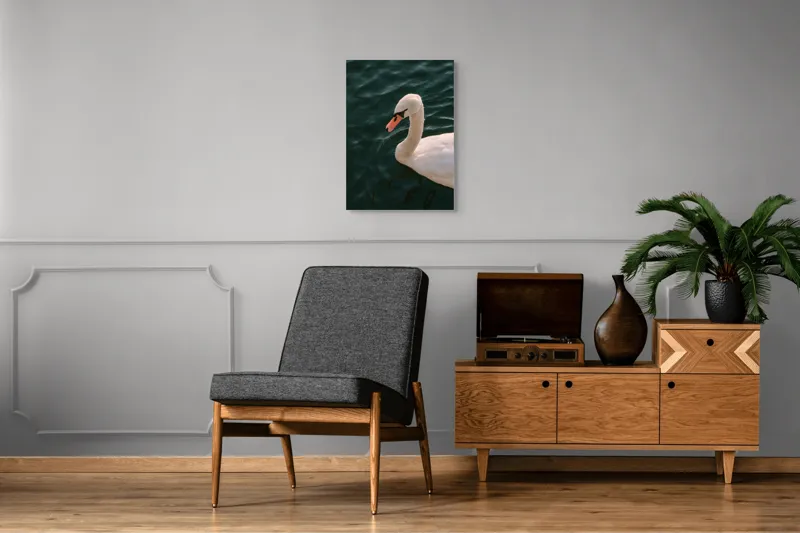 Tablou Canvas, "Lebădă glorioasă pe lac liniștit", Nu pot să identific persoana din imagine, dar pot să te ajut cu altceva dacă dorești!, 50 x 70 cm – poza 8
