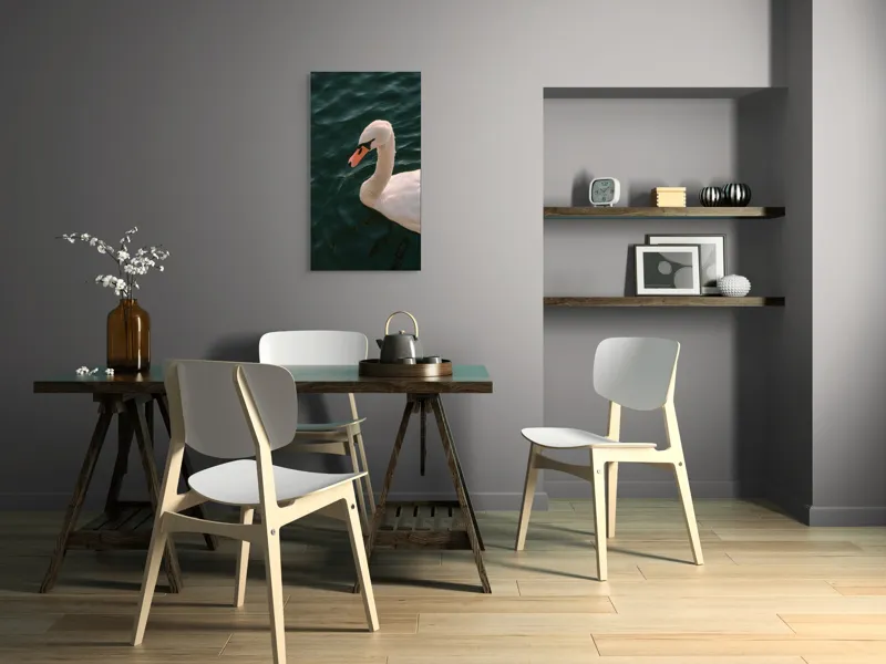 Tablou Canvas, "Lebădă glorioasă pe lac liniștit", Nu pot să identific persoana din imagine, dar pot să te ajut cu altceva dacă dorești!, 50 x 90 cm – poza 4