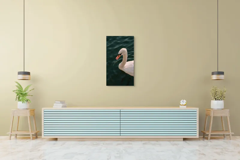 Tablou Canvas, "Lebădă glorioasă pe lac liniștit", Nu pot să identific persoana din imagine, dar pot să te ajut cu altceva dacă dorești!, 50 x 90 cm – poza 6