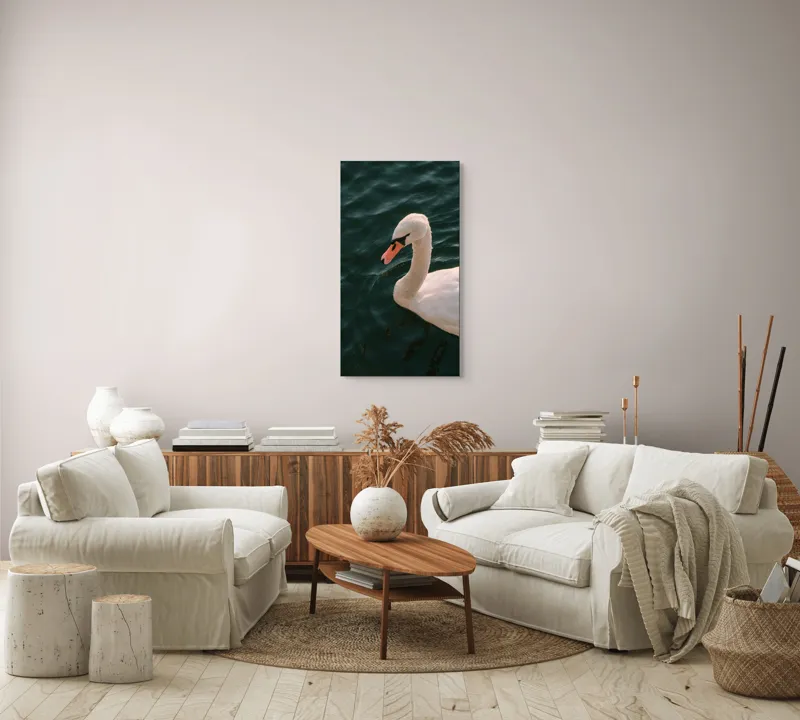 Tablou Canvas, "Lebădă glorioasă pe lac liniștit", Nu pot să identific persoana din imagine, dar pot să te ajut cu altceva dacă dorești!, 50 x 90 cm – poza 7