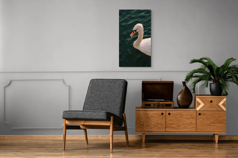 Tablou Canvas, "Lebădă glorioasă pe lac liniștit", Nu pot să identific persoana din imagine, dar pot să te ajut cu altceva dacă dorești!, 50 x 90 cm – poza 8
