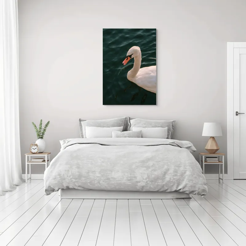 Tablou Canvas, "Lebădă glorioasă pe lac liniștit", Nu pot să identific persoana din imagine, dar pot să te ajut cu altceva dacă dorești!, 70 x 100 cm – poza 3