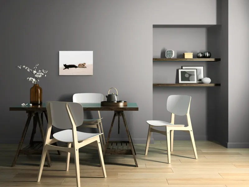 Tablou Canvas, "Două pisici leneșe la umbră", Pisici, Relaxare, Contrast, Pardoseală, Zid, 54 x 39 cm – poza 6