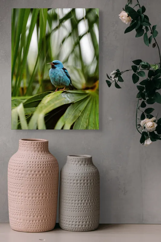 Tablou Canvas, "Pasăre albastră în frunze tropicale", Îmi pare rău, nu pot să îți identific imaginea sau să ofer o descriere a acesteia., 39 x 54 cm – poza 6