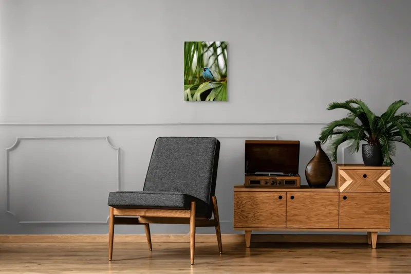 Tablou Canvas, "Pasăre albastră în frunze tropicale", Îmi pare rău, nu pot să îți identific imaginea sau să ofer o descriere a acesteia., 39 x 54 cm – poza 8