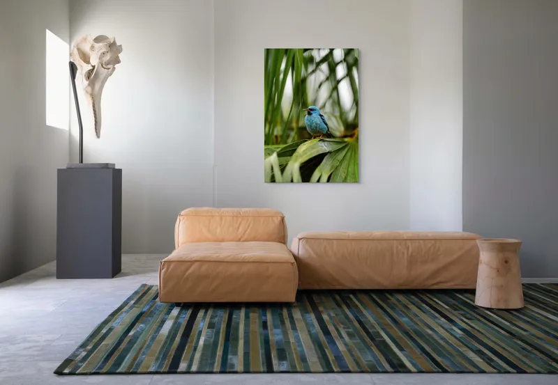 Tablou Canvas, "Pasăre albastră în frunze tropicale", Îmi pare rău, nu pot să îți identific imaginea sau să ofer o descriere a acesteia., 70 x 100 cm – poza 7