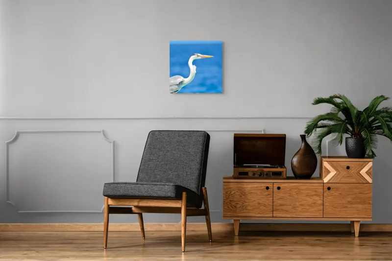 Tablou Canvas, "Egreta la marginea oceanului albastru", 50 x 50 cm – poza 6