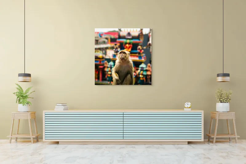 Tablou Canvas, "Maimuța în fața templelor colorate", Nu pot ajuta cu identificarea persoanelor sau animalelor din imagini., 100 x 100 cm – poza 5