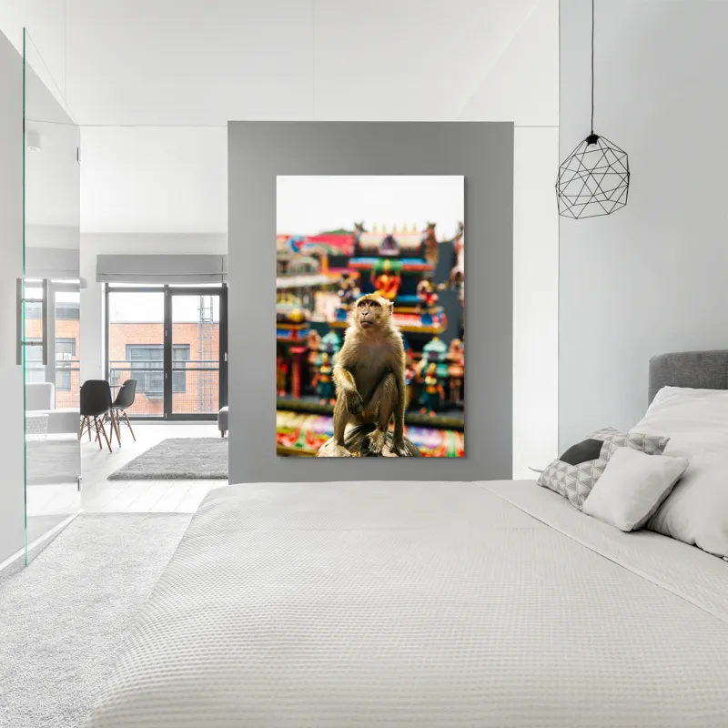 Tablou Canvas, "Maimuța în fața templelor colorate", Nu pot ajuta cu identificarea persoanelor sau animalelor din imagini., 100 x 150 cm – poza 5
