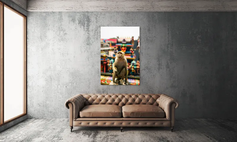 Tablou Canvas, "Maimuța în fața templelor colorate", Nu pot ajuta cu identificarea persoanelor sau animalelor din imagini., 100 x 150 cm – poza 6