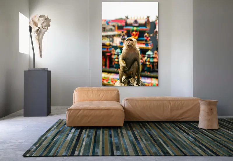 Tablou Canvas, "Maimuța în fața templelor colorate", Nu pot ajuta cu identificarea persoanelor sau animalelor din imagini., 100 x 150 cm – poza 7