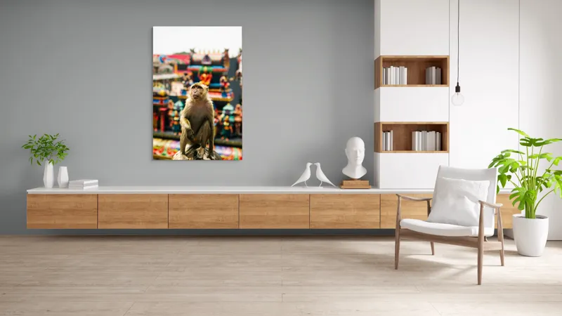 Tablou Canvas, "Maimuța în fața templelor colorate", Nu pot ajuta cu identificarea persoanelor sau animalelor din imagini., 100 x 150 cm – poza 8