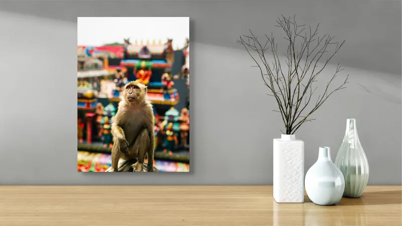 Tablou Canvas, "Maimuța în fața templelor colorate", Nu pot ajuta cu identificarea persoanelor sau animalelor din imagini., 39 x 54 cm – poza 4