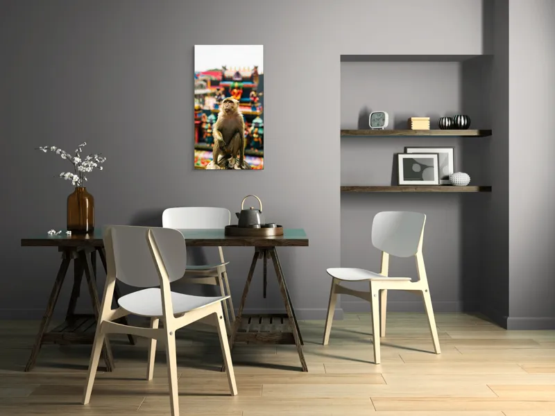 Tablou Canvas, "Maimuța în fața templelor colorate", Nu pot ajuta cu identificarea persoanelor sau animalelor din imagini., 50 x 90 cm – poza 4