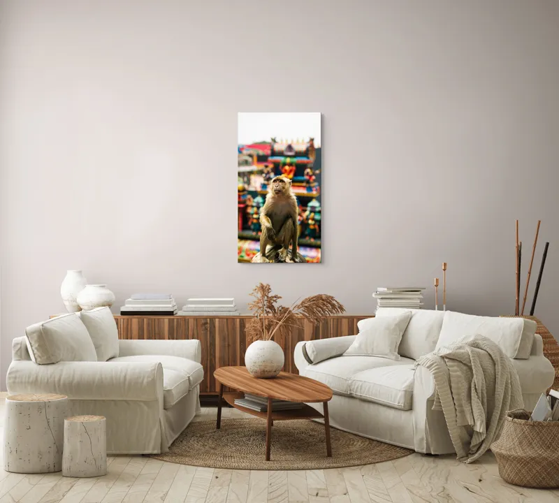 Tablou Canvas, "Maimuța în fața templelor colorate", Nu pot ajuta cu identificarea persoanelor sau animalelor din imagini., 50 x 90 cm – poza 7