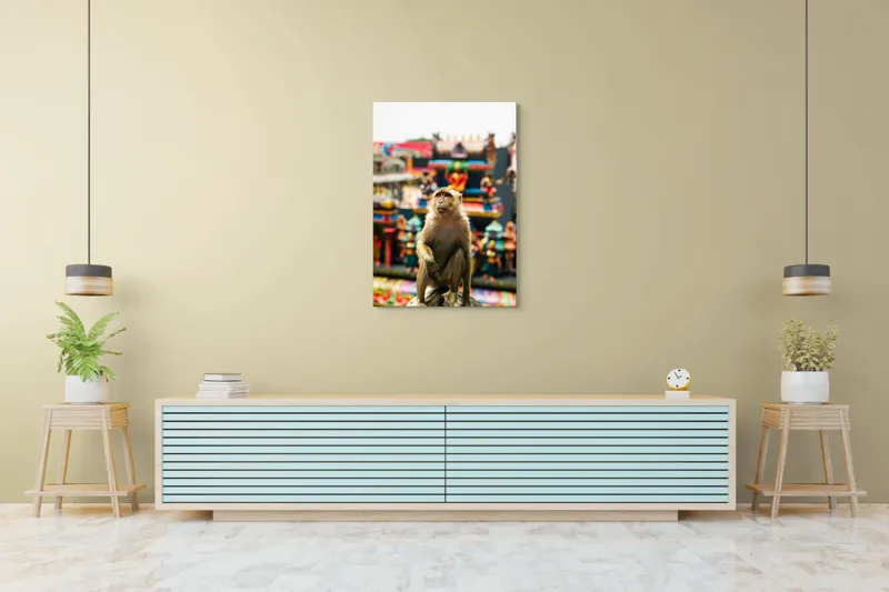 Tablou Canvas, "Maimuța în fața templelor colorate", 70 x 100 cm – poza 5