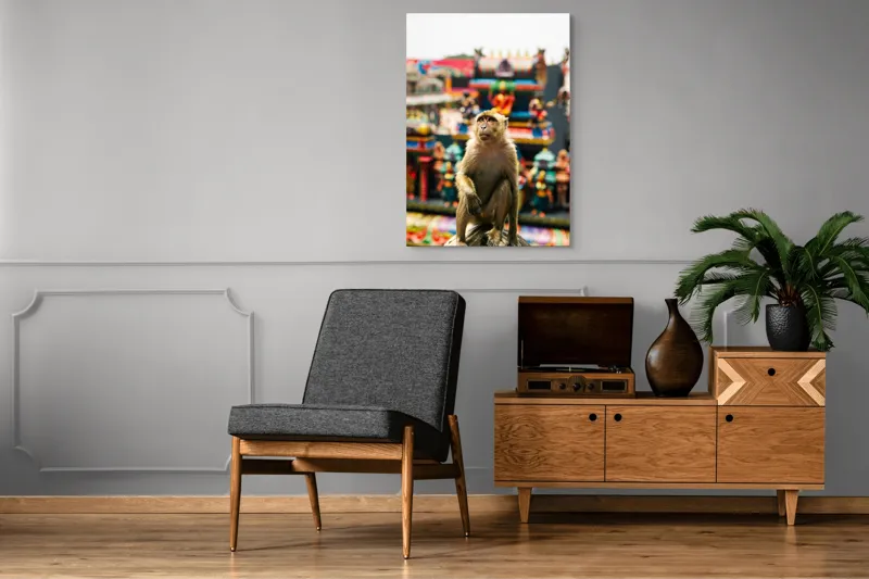 Tablou Canvas, "Maimuța în fața templelor colorate", 70 x 100 cm – poza 6