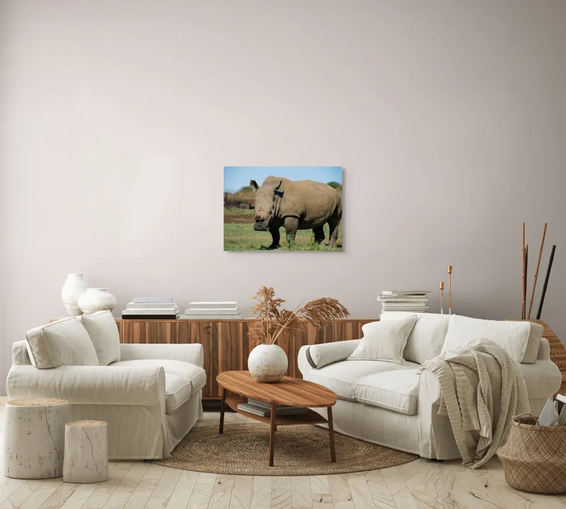 Tablou Canvas, "Rinocerul în savana africană liniștită", 70 x 50 cm – poza 6