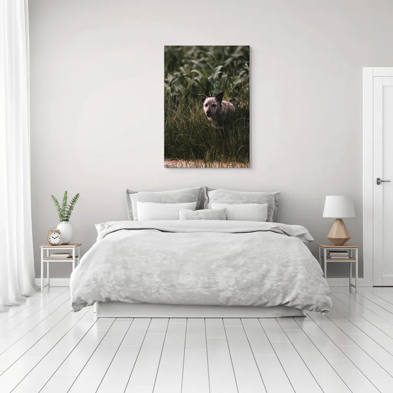 Tablou Canvas, "Câinele explorator printre ierburi verzi", Nu pot să identific detalii despre imaginea aceasta., 70 x 100 cm – poza 3