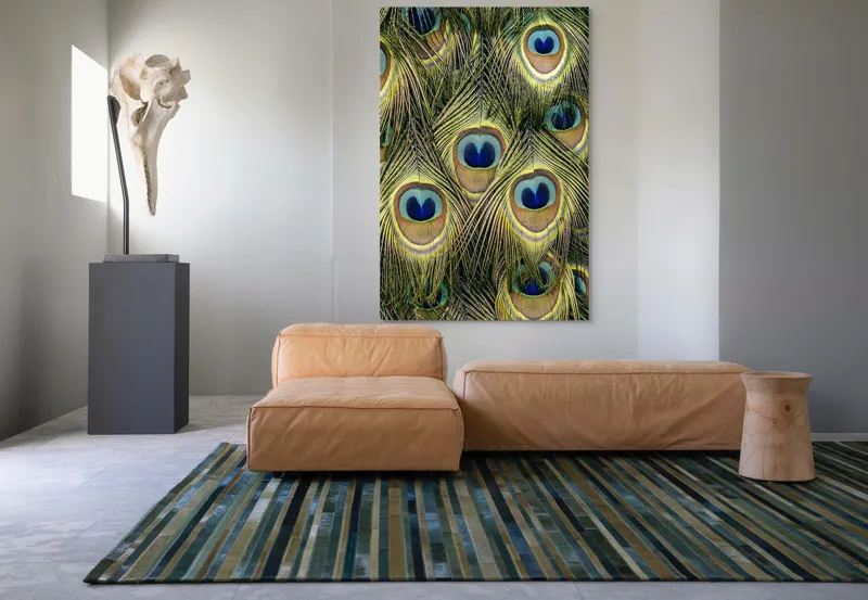 Tablou Canvas, "Mirajul culorilor de păun", Colorat, Hipnotic, Încântător, Simetric, Vibrant, Fascinant, Detaliat, Elegant, 100 x 150 cm – poza 7