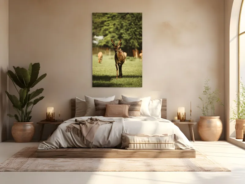 Tablou Canvas, "Cerbul tânăr în lumina dimineții", I don't know who this is., 100 x 150 cm – poza 3