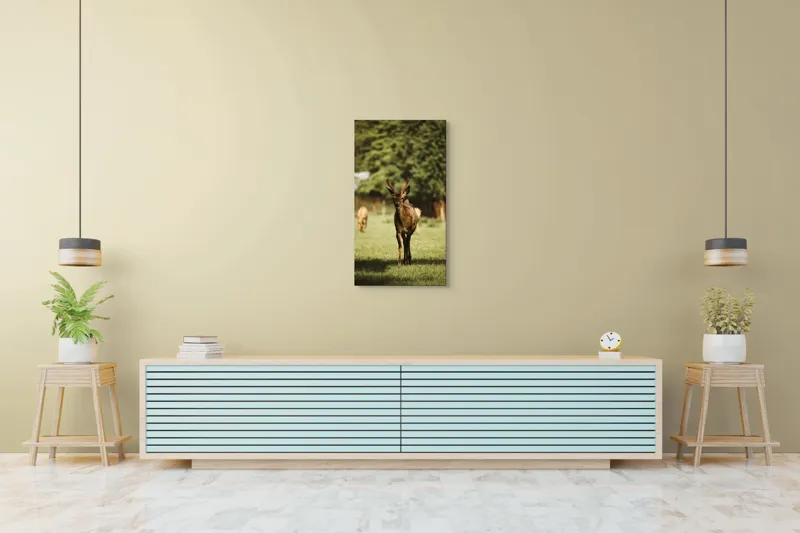 Tablou Canvas, "Cerbul tânăr în lumina dimineții", I don't know who this is., 50 x 90 cm – poza 6