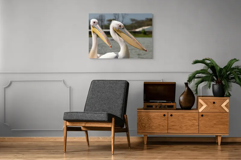 Tablou Canvas, "Pelicani la malul apei", 100 x 70 cm – poza 8