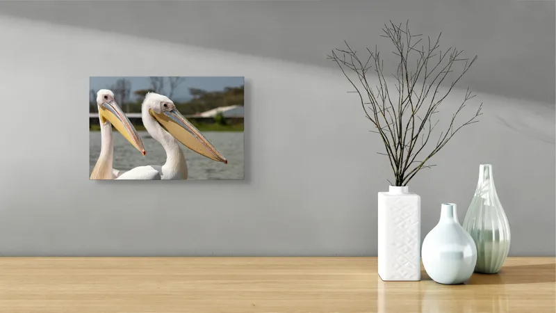 Tablou Canvas, "Pelicani la malul apei", 39 x 26 cm – poza 8
