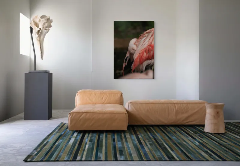 Tablou Canvas, "Flamingo adormit în culori delicate", Roz, Penaj, Flamingo, Delicat, Serenitate, Odihnă, Natură, Eleganță., 70 x 100 cm – poza 7