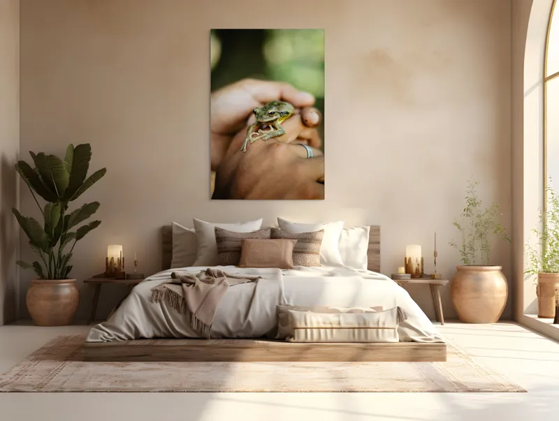 Tablou Canvas, "Broasca ascunsă în căușul palmelor", 100 x 150 cm – poza 3