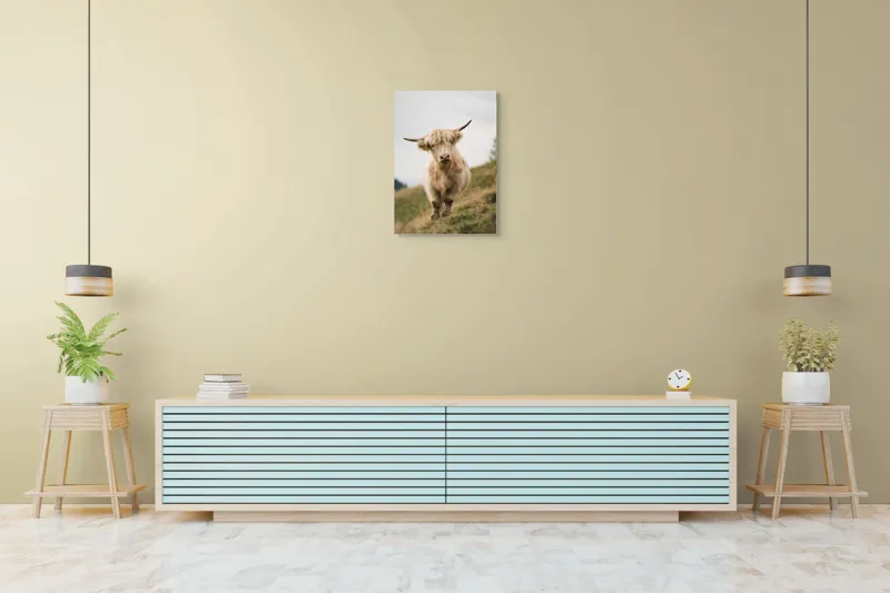 Tablou Canvas, "Mystic Văcar de Munte Lineștit", Iberic, Blajină, Blană, Drăgălașă, Mugetătoare, 50 x 70 cm – poza 6