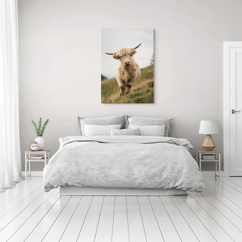 Tablou Canvas, "Mystic Văcar de Munte Lineștit", Iberic, Blajină, Blană, Drăgălașă, Mugetătoare, 70 x 100 cm – poza 3
