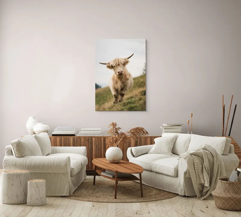 Tablou Canvas, "Mystic Văcar de Munte Lineștit", Iberic, Blajină, Blană, Drăgălașă, Mugetătoare, 70 x 100 cm – poza 4