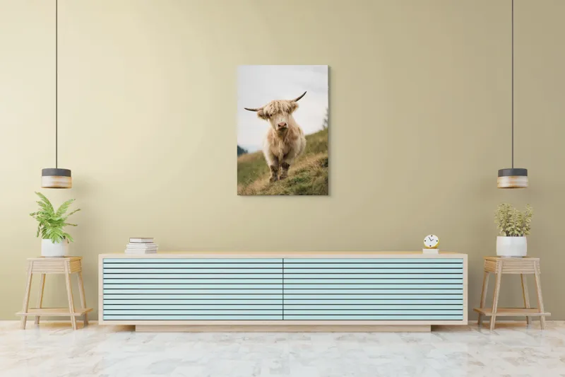 Tablou Canvas, "Mystic Văcar de Munte Lineștit", Iberic, Blajină, Blană, Drăgălașă, Mugetătoare, 70 x 100 cm – poza 5