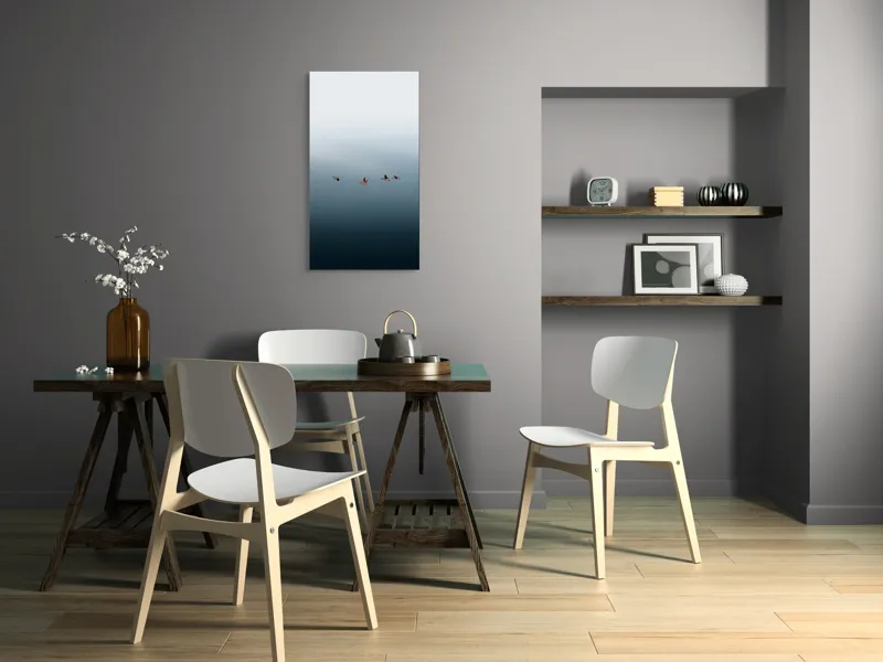Tablou Canvas, "Dansul grațios al păsărilor în zbor", Păsări, Cer, Zbor, Liniște, Orizont, Libertate, 50 x 90 cm – poza 4