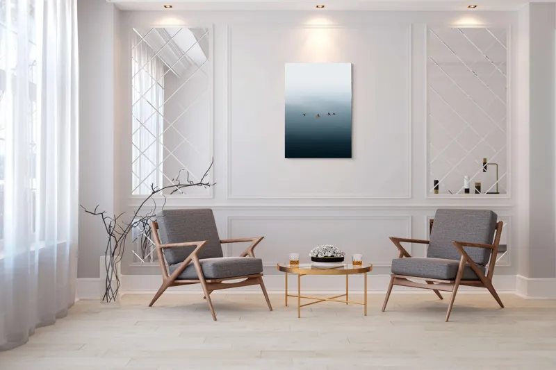 Tablou Canvas, "Dansul grațios al păsărilor în zbor", Păsări, Cer, Zbor, Liniște, Orizont, Libertate, 70 x 100 cm – poza 8