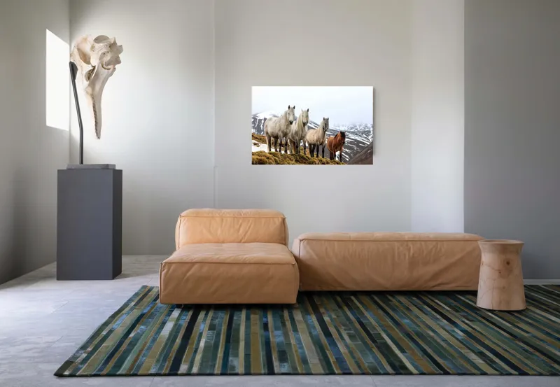 Tablou Canvas, "Cai sălbatici în munții înzăpeziți", 90 x 50 cm – poza 8