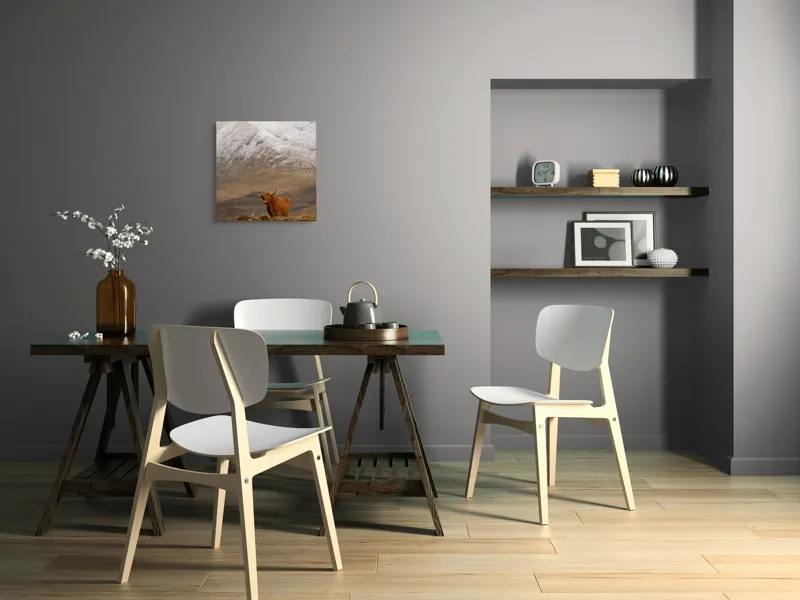 Tablou Canvas, "Văile munților și boul singuratic", Iubire, Libertate, Sălbăticie, Solitudine, Măreție, Natură, Pășune, Răceală, Liniște, Reflecție, 50 x 50 cm – poza 8
