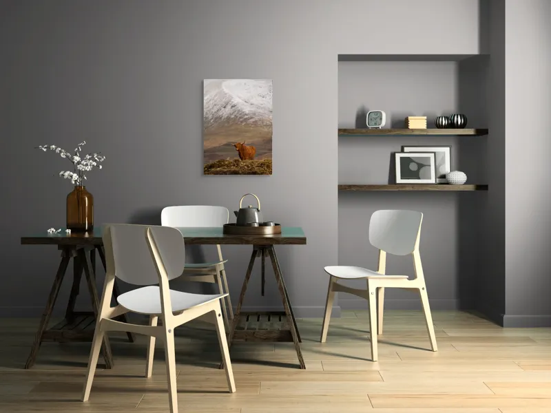Tablou Canvas, "Văile munților și boul singuratic", Iubire, Libertate, Sălbăticie, Solitudine, Măreție, Natură, Pășune, Răceală, Liniște, Reflecție, 50 x 70 cm – poza 5