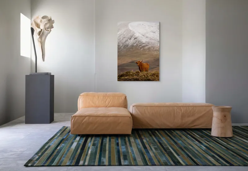 Tablou Canvas, "Văile munților și boul singuratic", Iubire, Libertate, Sălbăticie, Solitudine, Măreție, Natură, Pășune, Răceală, Liniște, Reflecție, 70 x 100 cm – poza 7