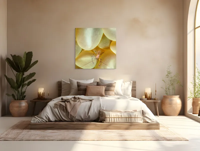 Tablou Canvas, "Crevețel printre corali molatici", Curiozitate, Fragilitate, Ocean, Detaliu, Contrast, Creativitate, Mister, Ecosistem, 100 x 100 cm – poza 4