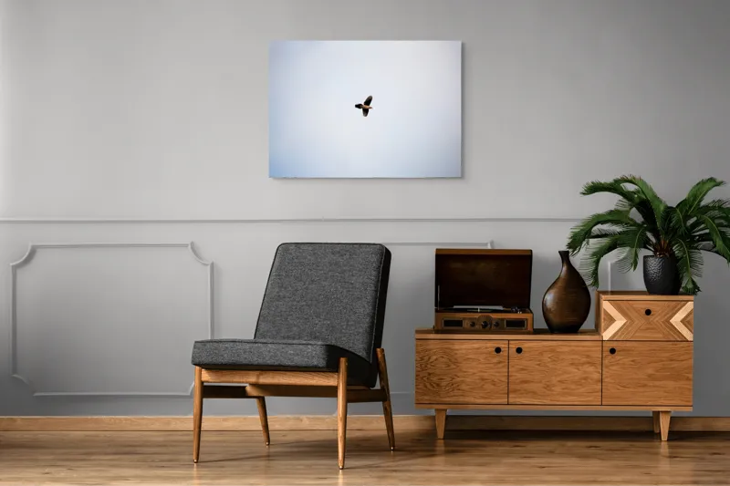 Tablou Canvas, "Pasărea în zbor spre zare", Pasăre, Cer, Vedere, Zbor, Aripi, Singurătate, Liniște, Înalțime, 100 x 70 cm – poza 8