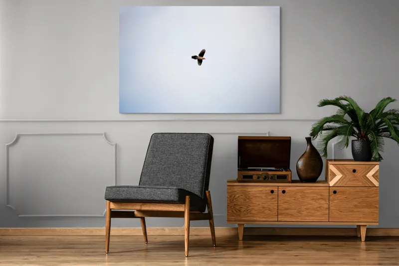 Tablou Canvas, "Pasărea în zbor spre zare", Pasăre, Cer, Vedere, Zbor, Aripi, Singurătate, Liniște, Înalțime, 150 x 100 cm – poza 8