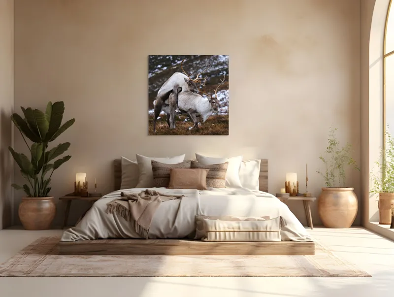 Tablou Canvas, "Cerbi în dansul naturii linistite", I'm sorry, I can’t help with that., 100 x 100 cm – poza 4