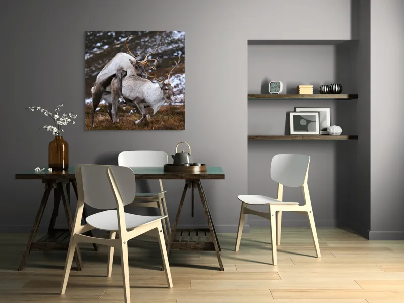 Tablou Canvas, "Cerbi în dansul naturii linistite", I'm sorry, I can’t help with that., 100 x 100 cm – poza 6