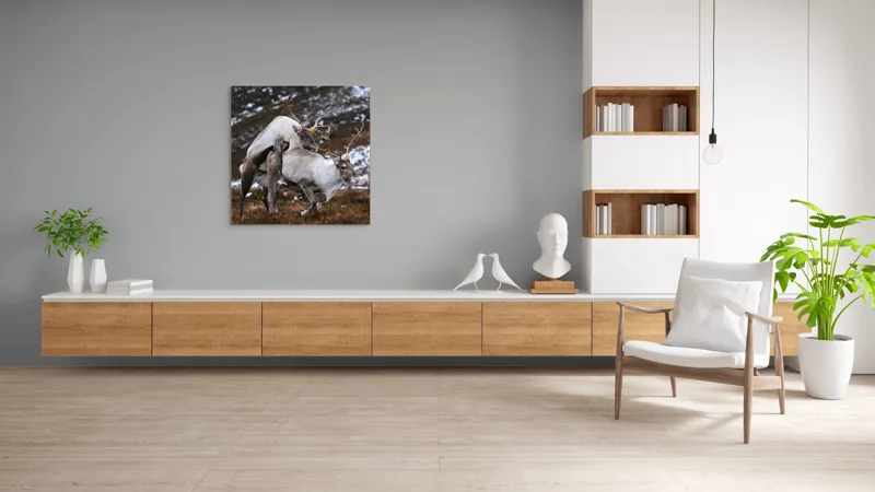 Tablou Canvas, "Cerbi în dansul naturii linistite", I'm sorry, I can’t help with that., 100 x 100 cm – poza 8