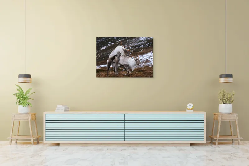 Tablou Canvas, "Cerbi în dansul naturii linistite", I'm sorry, I can’t help with that., 100 x 70 cm – poza 4