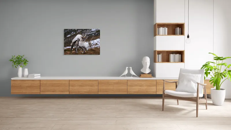 Tablou Canvas, "Cerbi în dansul naturii linistite", I'm sorry, I can’t help with that., 100 x 70 cm – poza 6